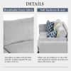 84.65" Modern Upholstered L-Shape Sofa Couch with Chaise and 2 Pillows; 3-Seater Couch with rubber wood legs for Living Room; Apartment; Small Space
