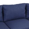 84.65" Modern Upholstered L-Shape Sofa Couch with Chaise and 2 Pillows; 3-Seater Couch with rubber wood legs for Living Room; Apartment; Small Space