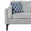 84.65" Modern Upholstered L-Shape Sofa Couch with Chaise and 2 Pillows; 3-Seater Couch with rubber wood legs for Living Room; Apartment; Small Space