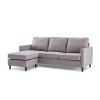 Reversible Sectional Sofa with Handy Side Pocket,Living Room L-Shape 3-Seater Couch with Modern Linen Fabric for Small Space