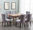TOPMAX Victorian Dining Chair Button Tufted Armless Chair Upholstered Accent Chair; Nailhead Trim; Chair Ring Pull Set of 2 (Grey)