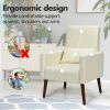 2-in-1 Fabric Upholstered Rocking Chair with Waist Pillow
