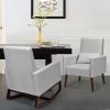 2-in-1 Fabric Upholstered Rocking Chair with Waist Pillow