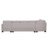 Modern Large Upholstered U-Shape Sectional Sofa;  Extra Wide Chaise Lounge Couch