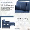 Orisfur. Reversible Sectional Sofa with Handy Side Pocket; Living Room L-Shape 3-Seater Couch with Modern Linen Fabric for Small Space