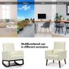 2-in-1 Fabric Upholstered Rocking Chair with Waist Pillow