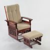 Straight-forward rustic style rocking chair with ottoman for nursing and relaxing