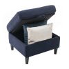 Sectional Sofa with Handy Side Pocket; Living Room L-Shape 3-Seater Couch with Movable Ottoman for Small Space