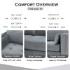 Sectional Sofa with Two Pillows; L-Shape Upholstered Couch with Modern Elegant Velvet for Living Room Apartment