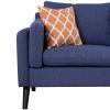 84.65" Modern Upholstered L-Shape Sofa Couch with Chaise and 2 Pillows; 3-Seater Couch with rubber wood legs for Living Room; Apartment; Small Space