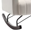 Velvet Nursery Rocking Chair; Accent Rocking Chair with with Solid Metal Legs; Upholstered Comfy Glider Rocker for Reading; Bedroom and Living Room