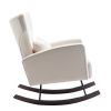 Velvet Nursery Rocking Chair; Accent Rocking Chair with with Solid Metal Legs; Upholstered Comfy Glider Rocker for Reading; Bedroom and Living Room
