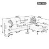 84.65" Modern Upholstered L-Shape Sofa Couch with Chaise and 2 Pillows; 3-Seater Couch with rubber wood legs for Living Room; Apartment; Small Space