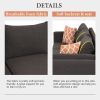 84.65" Modern Upholstered L-Shape Sofa Couch with Chaise and 2 Pillows; 3-Seater Couch with rubber wood legs for Living Room; Apartment; Small Space