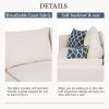 84.65" Modern Upholstered L-Shape Sofa Couch with Chaise and 2 Pillows; 3-Seater Couch with rubber wood legs for Living Room; Apartment; Small Space